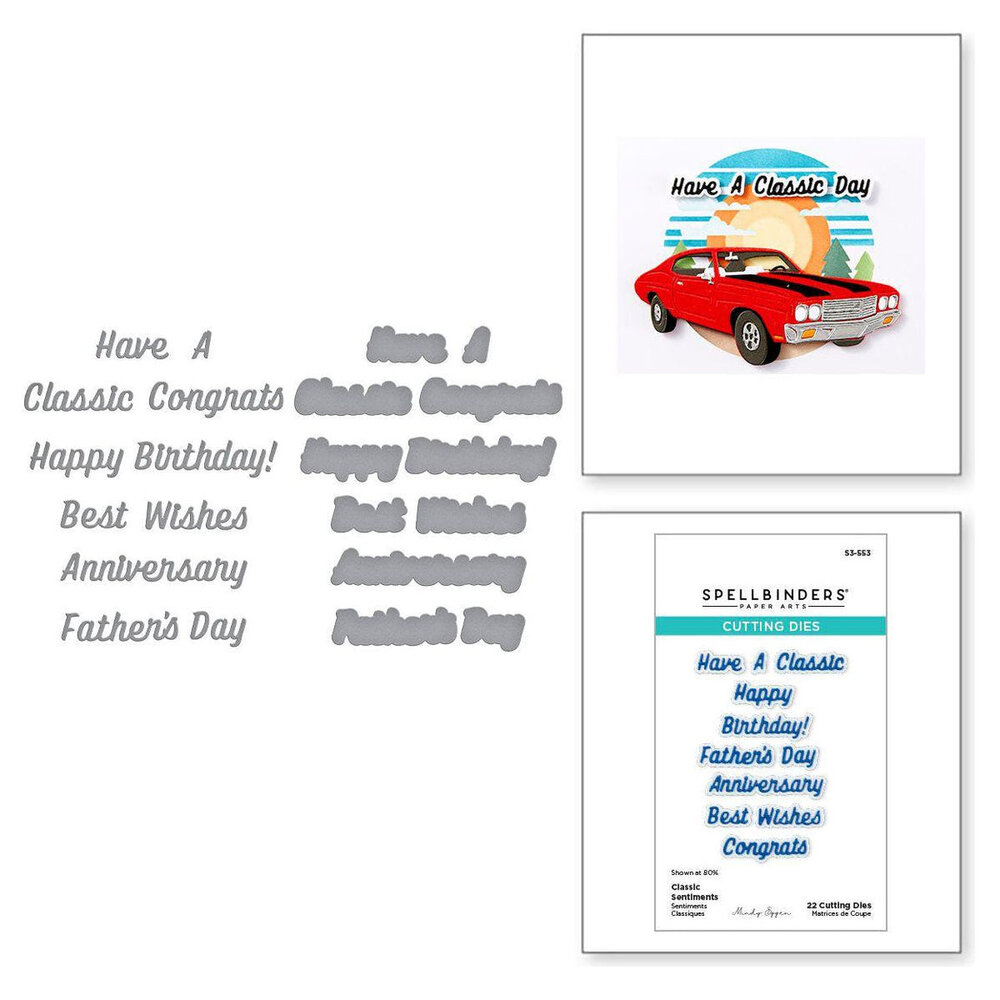Spellbinders Classic Road Legends Classic Sentiments Dies (S3-553) Spellbinders Classic Road Legends Classic Sentiments Dies (S3-553)