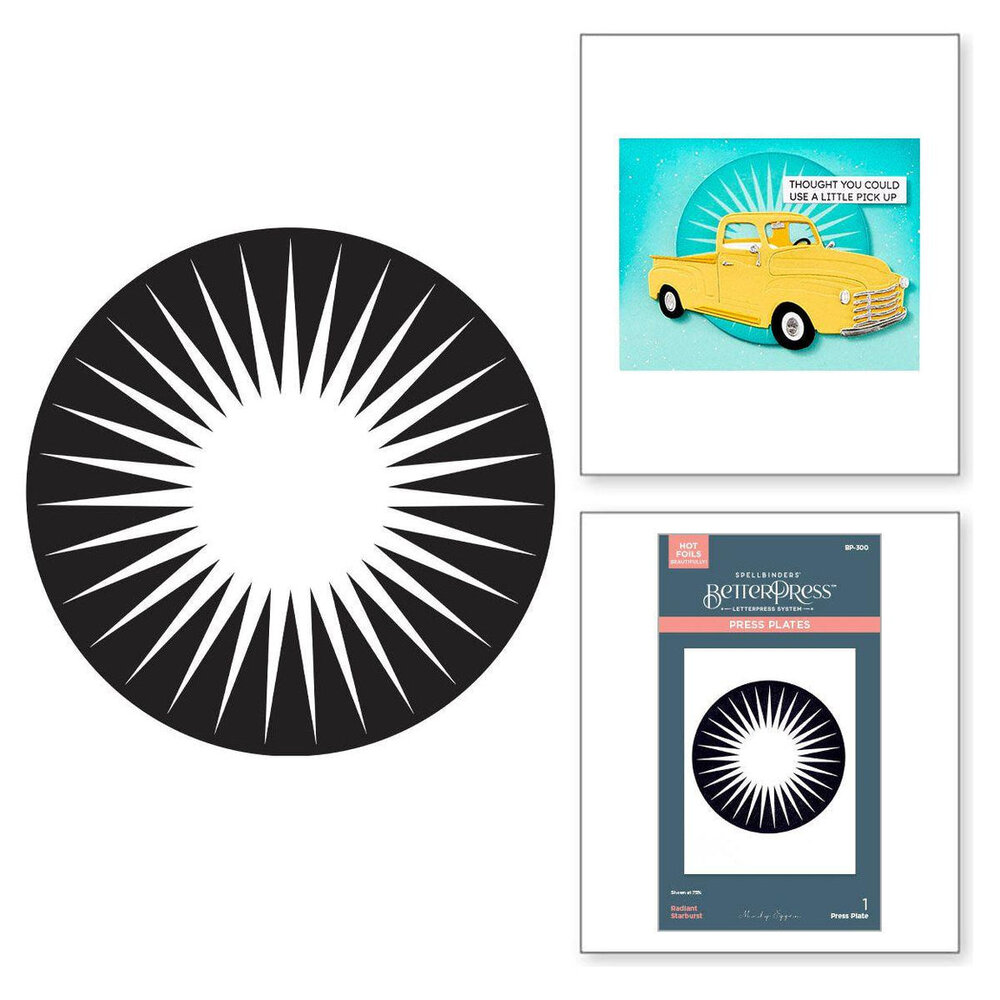 Spellbinders Classic Road Legends Radiant Starburst Press Plate (BP-300)
