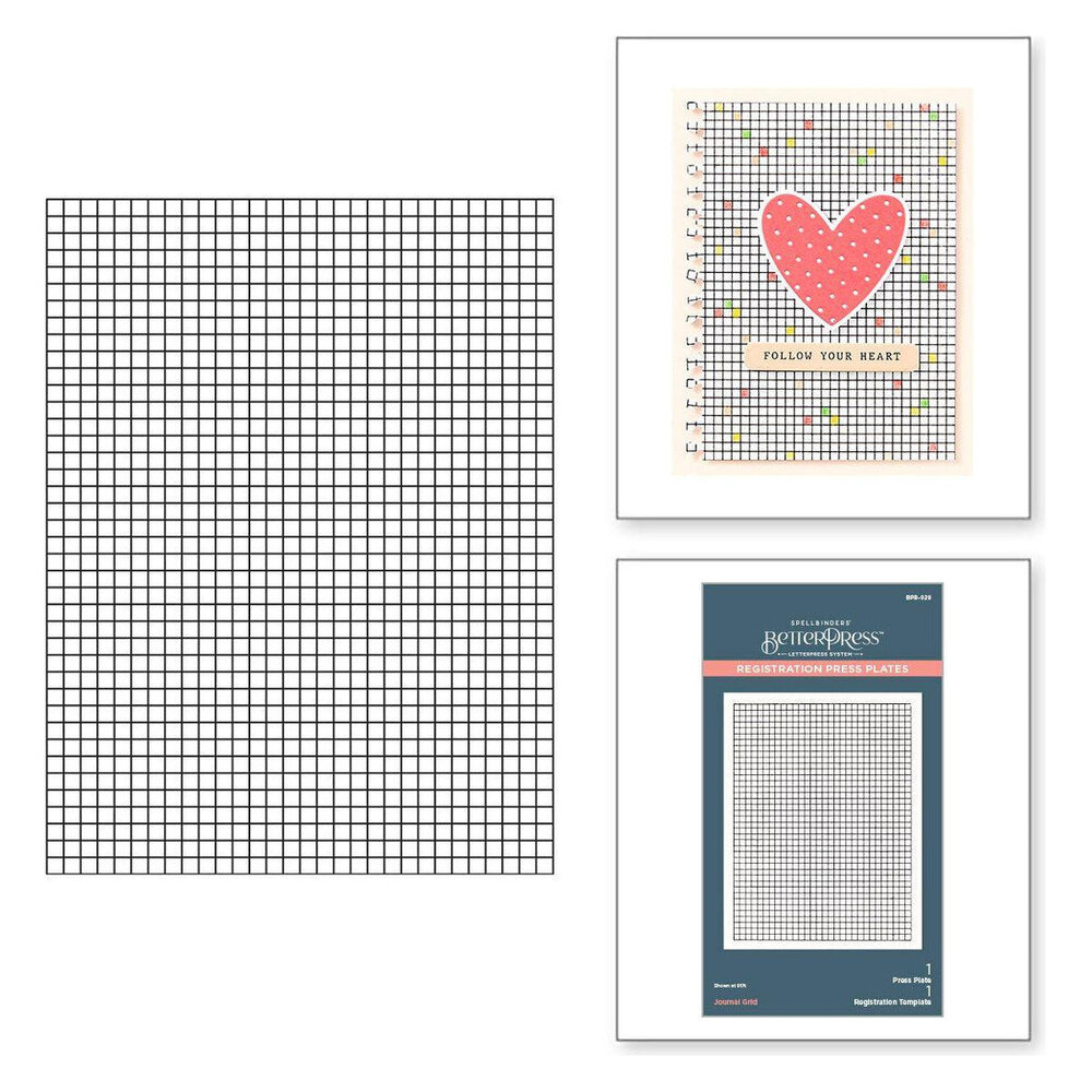 Spellbinders Take Note Journal Grid Registration Press Plate (BPR-029) Spellbinders Take Note Journal Grid Registration Press Plate (BPR-029)