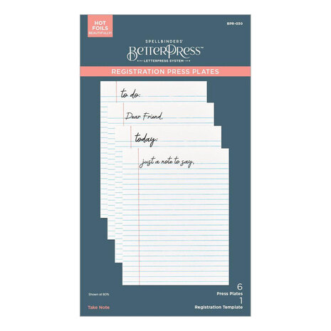 Spellbinders Take Note Registration Press Plate (BPR-030)