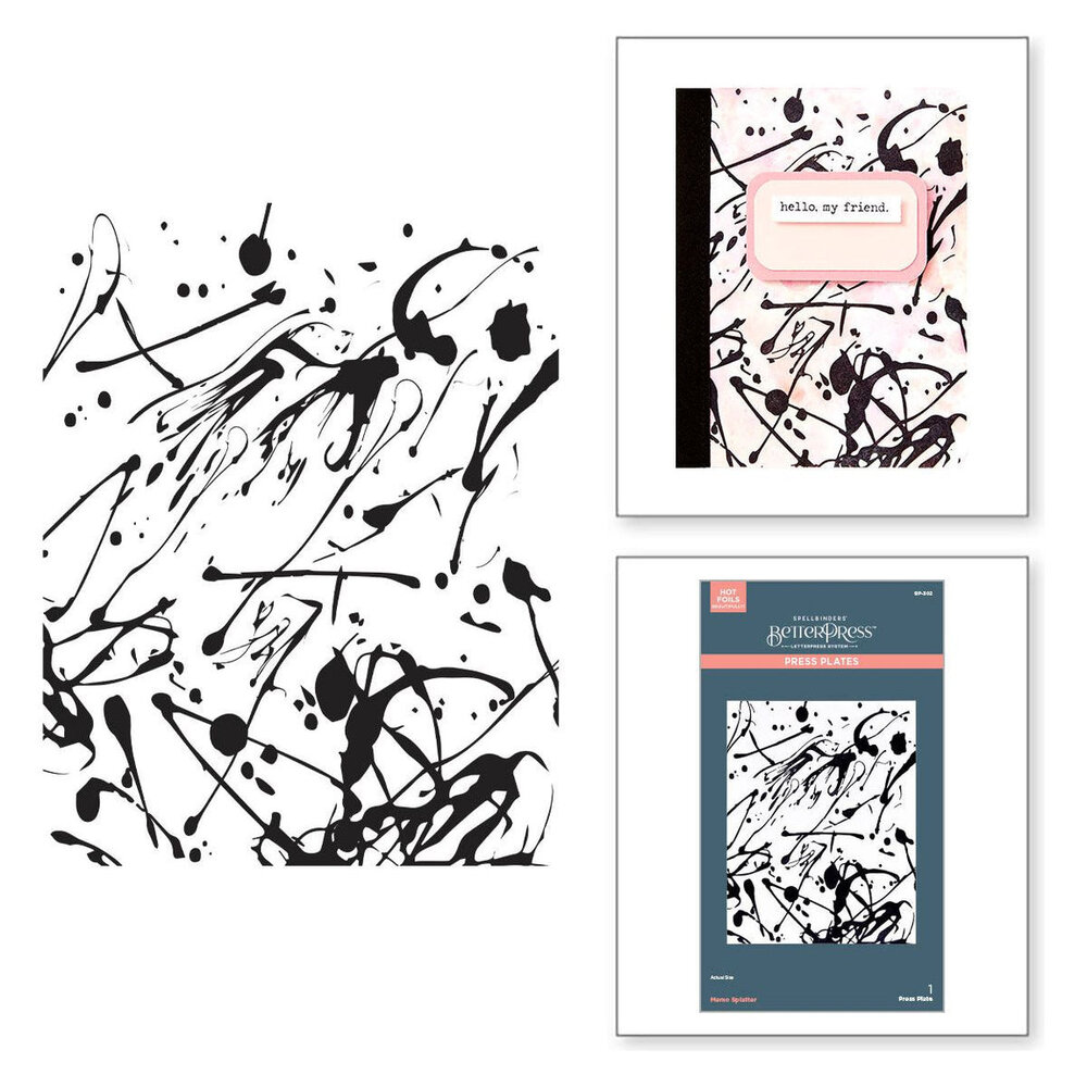 Spellbinders Take Note Memo Splatter Press Plate (BP-302)