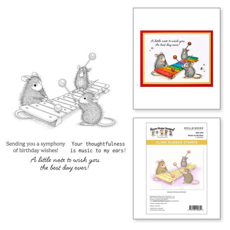 Spellbinders House-Mouse Designs Music to My Ears Cling Rubber Stamp (RSC-053)