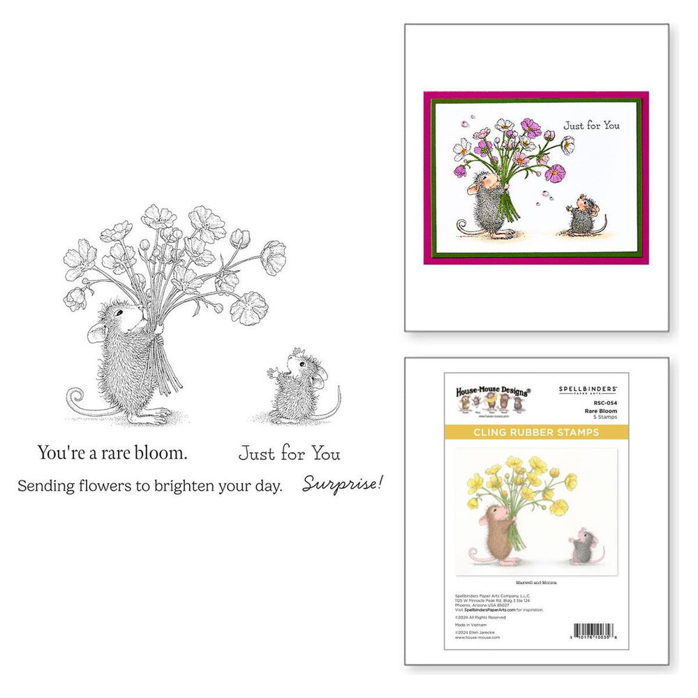 Spellbinders House-Mouse Designs Rare Bloom Cling Rubber Stamp (RSC-054) Spellbinders House-Mouse Designs Rare Bloom Cling Rubber Stamp (RSC-054)