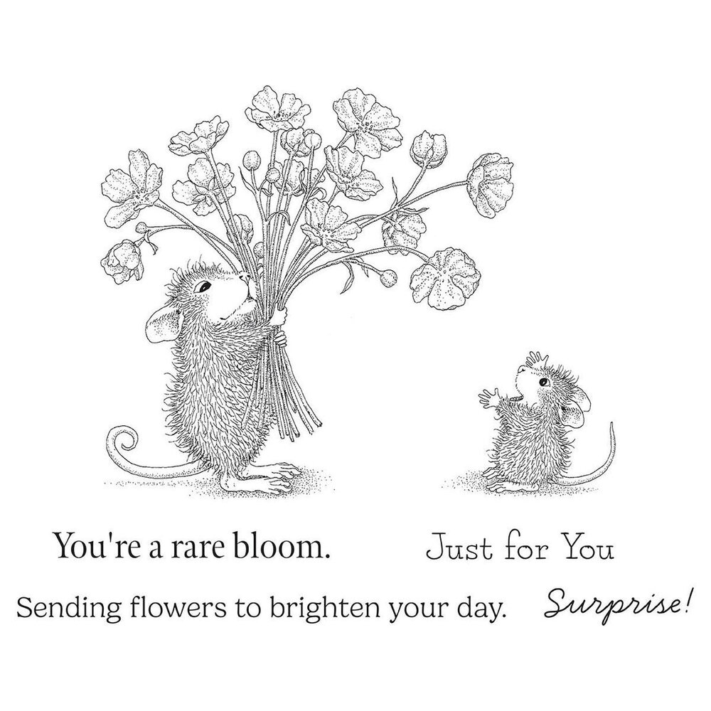Spellbinders House-Mouse Designs Rare Bloom Cling Rubber Stamp (RSC-054) Spellbinders House-Mouse Designs Rare Bloom Cling Rubber Stamp (RSC-054)
