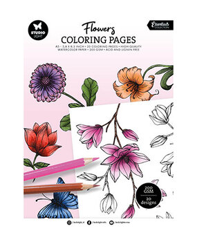 Studio Light Essentials Coloring Pages A5 Flowers (SL-ES-CPP282) Studio Light Essentials Coloring Pages A5 Flowers (SL-ES-CPP282)