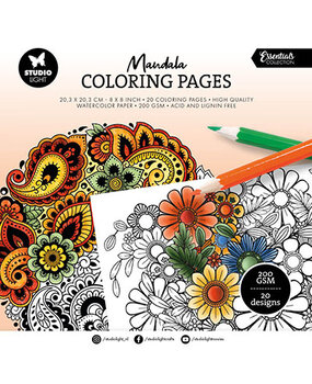 Studio Light Essentials Coloring Pages 8x8 Inch Mandala (SL-ES-CPP283) Studio Light Essentials Coloring Pages 8x8 Inch Mandala (SL-ES-CPP283)