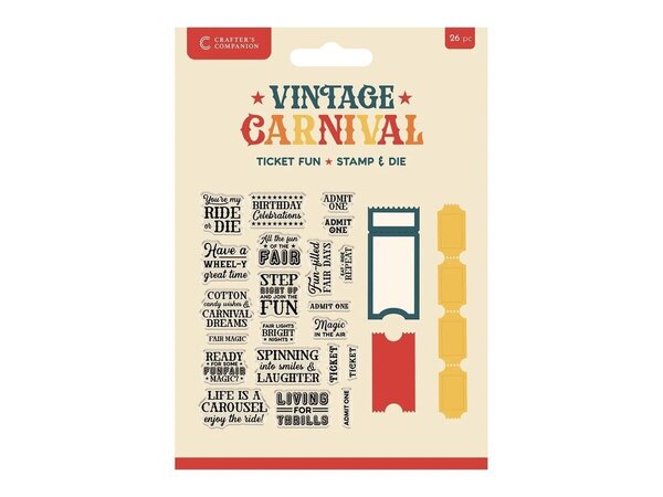 Crafter's Companion Vintage Carnival Stamp & Die Ticket Fun (VC-STD-TIFU) Crafter's Companion Vintage Carnival Stamp & Die Ticket Fun (VC-STD-TIFU)