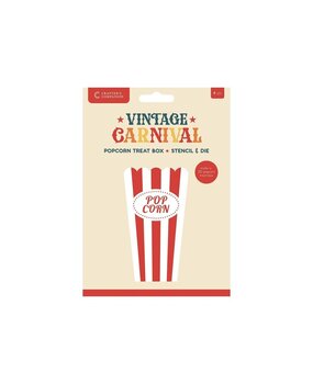 Crafter's Companion Vintage Carnival Stencil & Die Set Popcorn Treat Box (VC-STEN-PCTB) Crafter's Companion Vintage Carnival Stencil & Die Set Popcorn Treat Box (VC-STEN-PCTB)