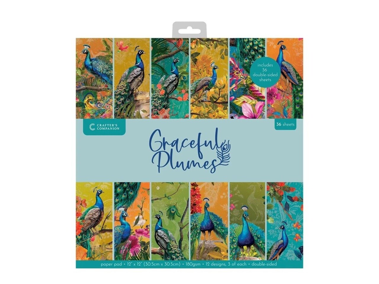 Crafter's Companion Graceful Plumes 12x12 Inch Paper Pad (GP-PAD12) Crafter's Companion Graceful Plumes 12x12 Inch Paper Pad (GP-PAD12)