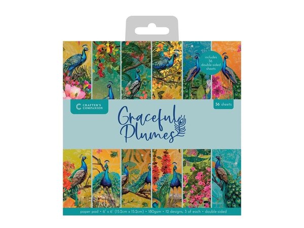 Crafter's Companion Graceful Plumes 6x6 Inch Paper Pad (GP-PAD6) Crafter's Companion Graceful Plumes 6x6 Inch Paper Pad (GP-PAD6)