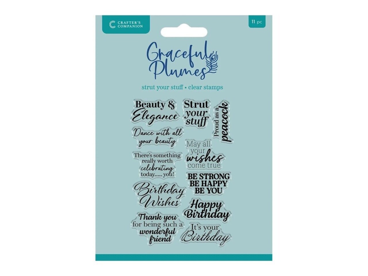 Crafter's Companion Graceful Plumes Clear Stamps Strut Your Stuff (GP-CA-ST-STYST) Crafter's Companion Graceful Plumes Clear Stamps Strut Your Stuff (GP-CA-ST-STYST)