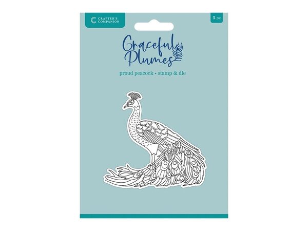 Crafter's Companion Graceful Plumes Stamp & Die Proud Peacock (GP-STD-PRPE) Crafter's Companion Graceful Plumes Stamp & Die Proud Peacock (GP-STD-PRPE)