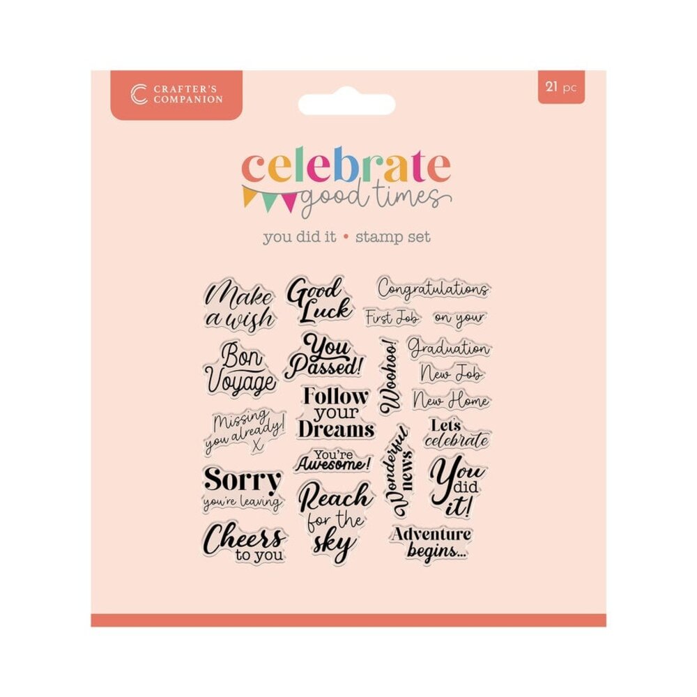 Crafter's Companion Celebrate Good Times Clear Stamps You Did It! (CC-CGT-CA-ST-YDIT) Crafter's Companion Celebrate Good Times Clear Stamps You Did It! (CC-CGT-CA-ST-YDIT)
