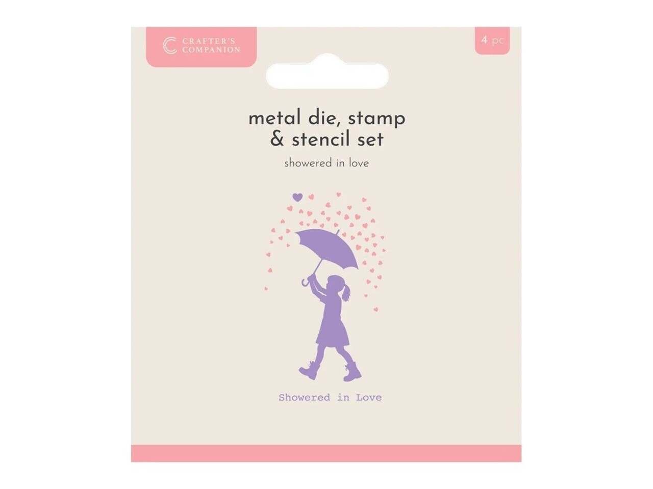 Crafter's Companion Showered In Love Metal Die Stamp & Stencil Set (CC-MD-STEN-SHLO)
