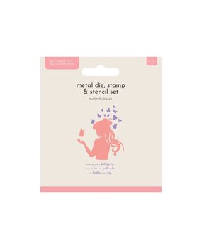 Crafter's Companion Butterfly Kisses Metal Die Stamp & Stencil Set (CC-MD-STEN-BUKI) Crafter's Companion Butterfly Kisses Metal Die Stamp & Stencil Set (CC-MD-STEN-BUKI)