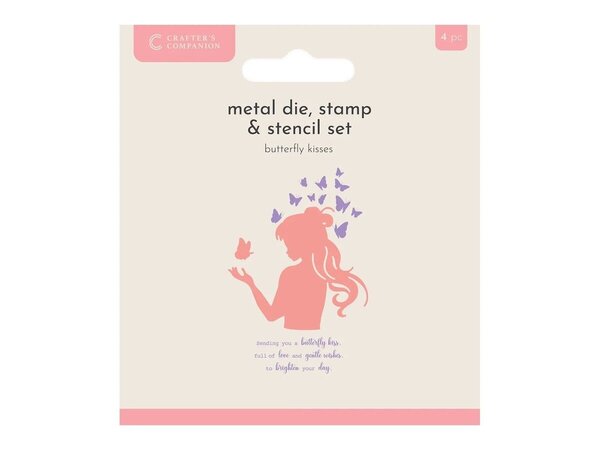 Crafter's Companion Butterfly Kisses Metal Die Stamp & Stencil Set (CC-MD-STEN-BUKI) Crafter's Companion Butterfly Kisses Metal Die Stamp & Stencil Set (CC-MD-STEN-BUKI)