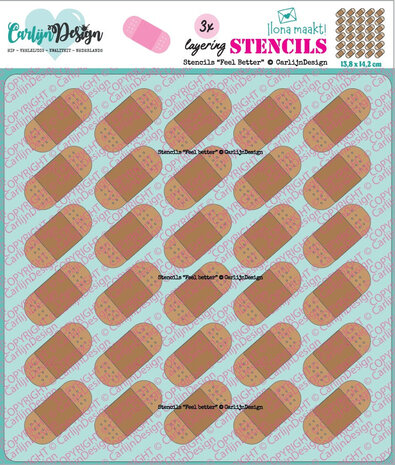 Carlijn Design Stencils Feel Better (3pcs) (CDSC-0041) Carlijn Design Stencils Feel Better (3pcs) (CDSC-0041)