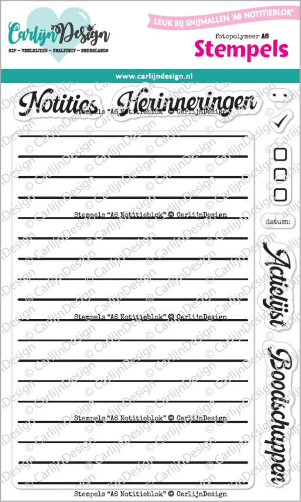Carlijn Design Stempels A6 Notitieblok (CDST-0141) Carlijn Design Stempels A6 Notitieblok (CDST-0141)