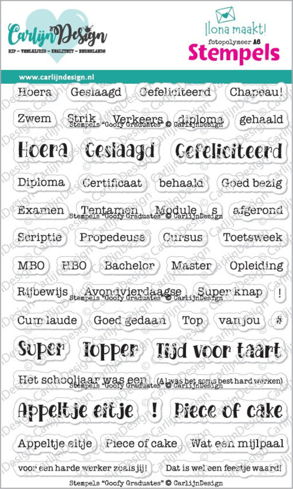 Carlijn Design Stempels Goofy Graduates (CDST-0142) Carlijn Design Stempels Goofy Graduates (CDST-0142)