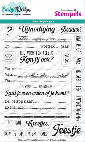 Carlijn Design Stempels Uitnodiging Feestje (CDST-0143) Carlijn Design Stempels Uitnodiging Feestje (CDST-0143)