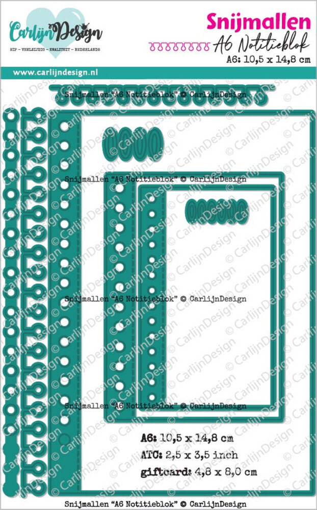 Carlijn Design Snijmallen A6 Notitieblok (CDSN-0301) Carlijn Design Snijmallen A6 Notitieblok (CDSN-0301)