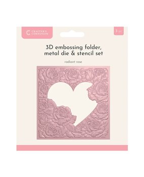Crafter's Companion Radiant Rose 3D Embossing Folder, Metal Die and Stencil Set (CC-3DEF5.5-MD-STEN-RARO) Crafter's Companion Radiant Rose 3D Embossing Folder, Metal Die and Stencil Set (CC-3DEF5.5-MD-STEN-RARO)