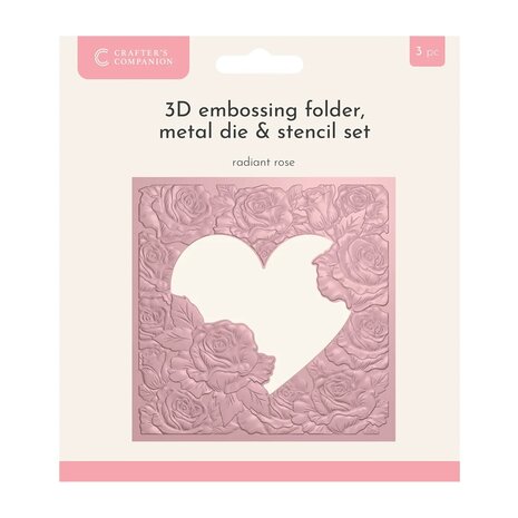 Crafter's Companion Radiant Rose 3D Embossing Folder, Metal Die and Stencil Set (CC-3DEF5.5-MD-STEN-RARO) Crafter's Companion Radiant Rose 3D Embossing Folder, Metal Die and Stencil Set (CC-3DEF5.5-MD-STEN-RARO)
