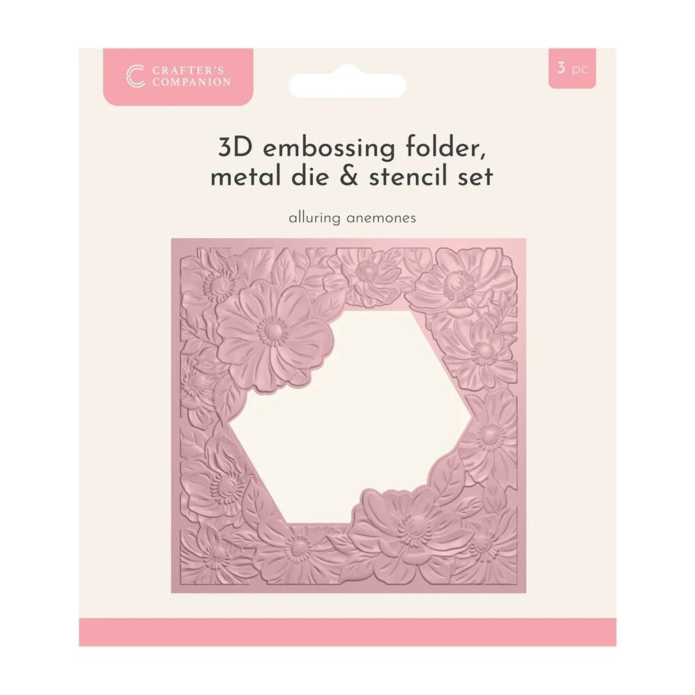 Crafter's Companion Alluring Anemones 3D Embossing Folder, Metal Die and Stencil Set (CC-3DEF5.5-MD-STEN-ALAN) Crafter's Companion Alluring Anemones 3D Embossing Folder, Metal Die and Stencil Set (CC-3DEF5.5-MD-STEN-ALAN)