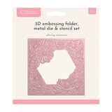Crafter's Companion Alluring Anemones 3D Embossing Folder, Metal Die and Stencil Set (CC-3DEF5.5-MD-STEN-ALAN)