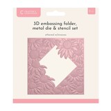 Crafter's Companion Ethereal Echinacea 3D Embossing Folder, Metal Die and Stencil Set (CC-3DEF5.5-MD-STEN-ETEC)