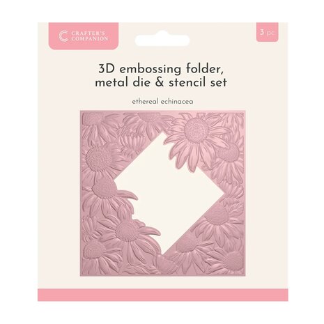 Crafter's Companion Ethereal Echinacea 3D Embossing Folder, Metal Die and Stencil Set (CC-3DEF5.5-MD-STEN-ETEC) Crafter's Companion Ethereal Echinacea 3D Embossing Folder, Metal Die and Stencil Set (CC-3DEF5.5-MD-STEN-ETEC)