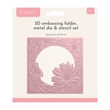 Crafter's Companion Gorgeous Gerberas 3D Embossing Folder, Metal Die and Stencil Set (CC-3DEF5.5-MD-STEN-GOGE)