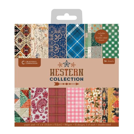 Crafter's Companion Western Collection 6x6 Inch Paper Pad (WC-PAD6) Crafter's Companion Western Collection 6x6 Inch Paper Pad (WC-PAD6)