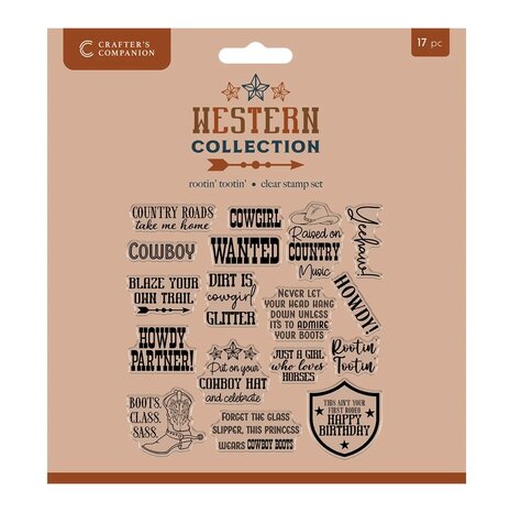 Crafter's Companion Western Collection Clear Stamps Rootin’ Tootin’ (WC-CA-ST-ROTO) Crafter's Companion Western Collection Clear Stamps Rootin’ Tootin’ (WC-CA-ST-ROTO)