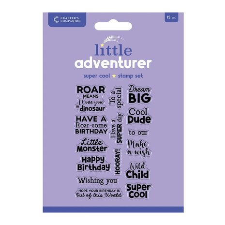 Crafter's Companion Little Adventurer Clear Stamps Super Cool Sentiments (CC-CA-ST-SUCS) Crafter's Companion Little Adventurer Clear Stamps Super Cool Sentiments (CC-CA-ST-SUCS)
