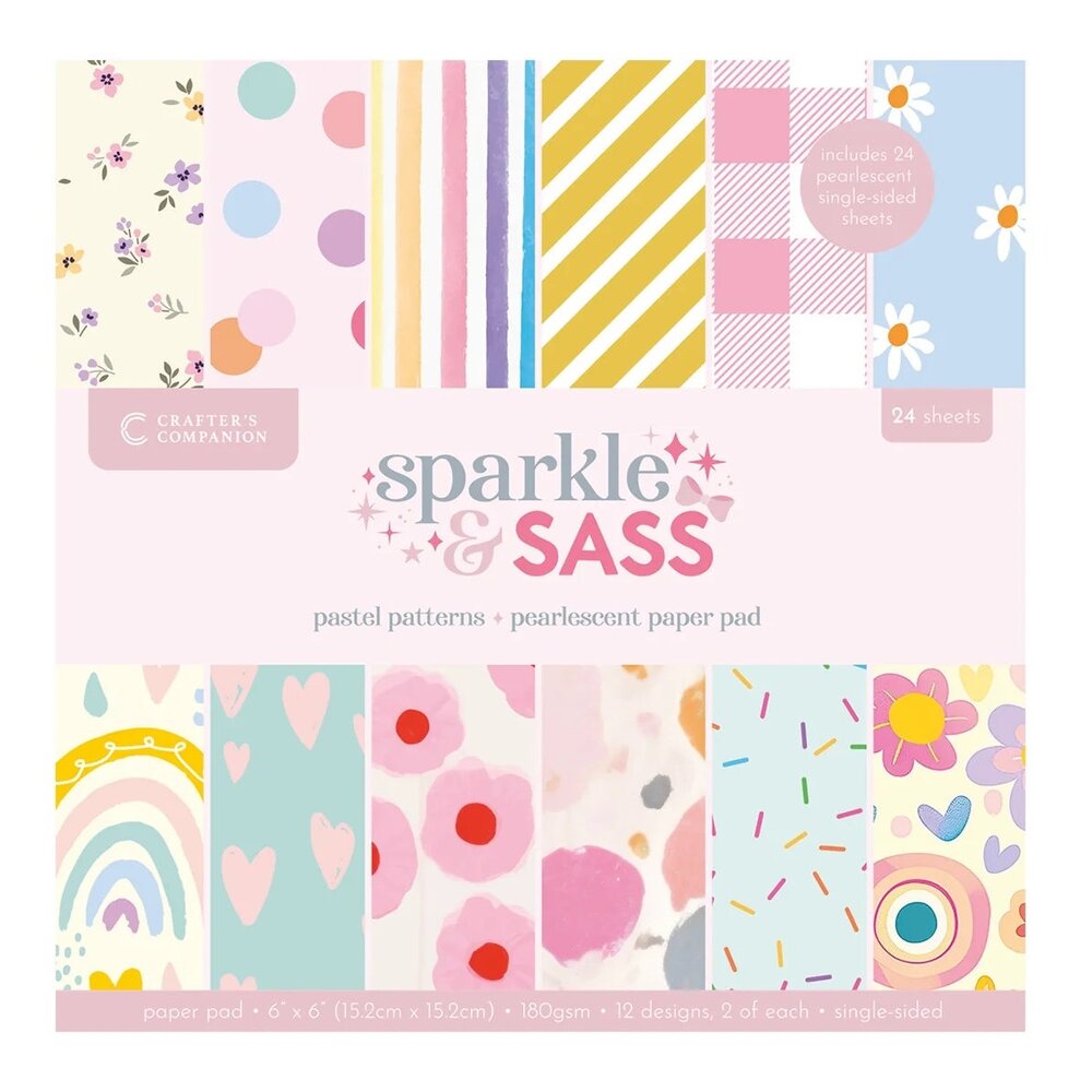 Crafter's Companion Sparkle and Sass 6x6 Inch Paper Pad (CC-PAD6-PAPA) Crafter's Companion Sparkle and Sass 6x6 Inch Paper Pad (CC-PAD6-PAPA)