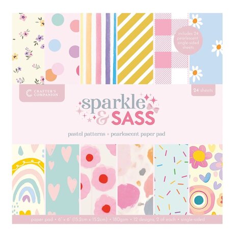 Crafter's Companion Sparkle and Sass 6x6 Inch Paper Pad (CC-PAD6-PAPA) Crafter's Companion Sparkle and Sass 6x6 Inch Paper Pad (CC-PAD6-PAPA)