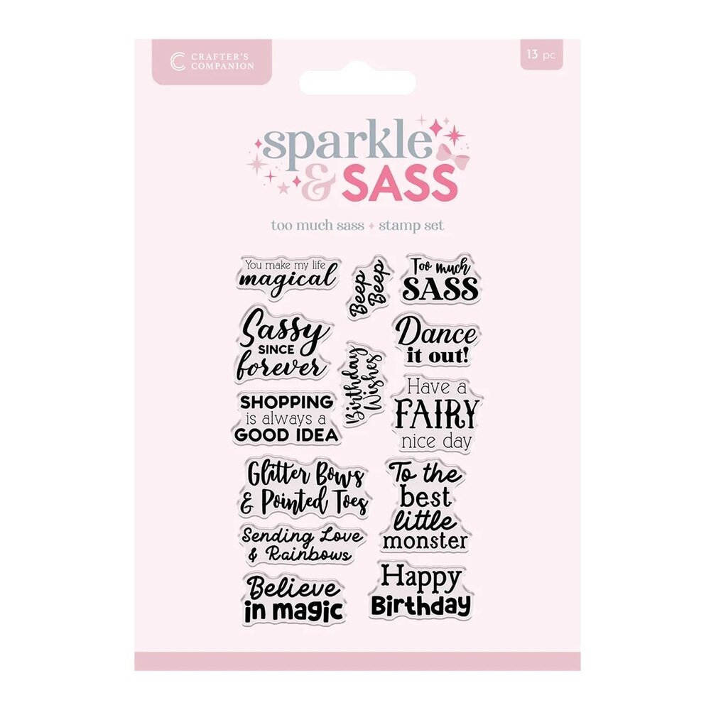 Crafter's Companion Sparkle and Sass Clear Stamps Too Much Sass Sentiments (CC-CA-ST-TMSS) Crafter's Companion Sparkle and Sass Clear Stamps Too Much Sass Sentiments (CC-CA-ST-TMSS)