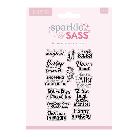 Crafter's Companion Sparkle and Sass Clear Stamps Too Much Sass Sentiments (CC-CA-ST-TMSS) Crafter's Companion Sparkle and Sass Clear Stamps Too Much Sass Sentiments (CC-CA-ST-TMSS)