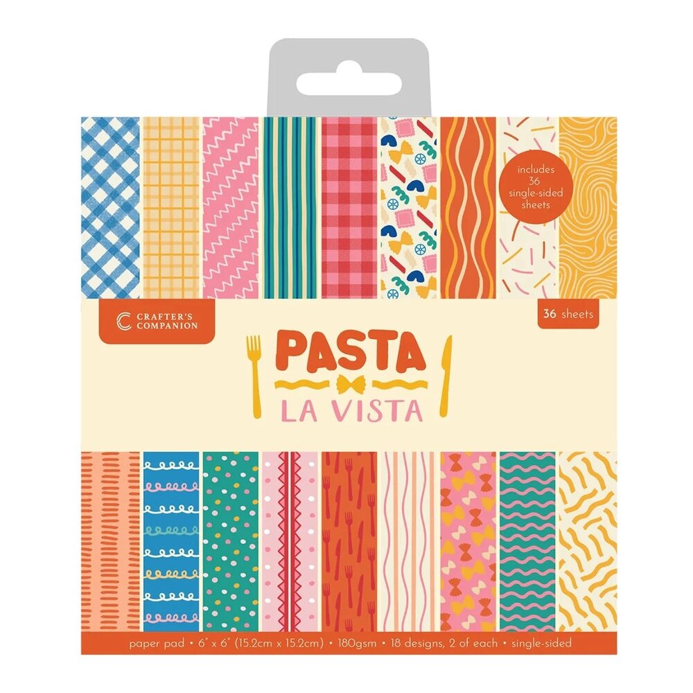 Crafter's Companion Pasta La Vista 6x6 Inch Paper Pad (CC-PLV-PAD6) Crafter's Companion Pasta La Vista 6x6 Inch Paper Pad (CC-PLV-PAD6)