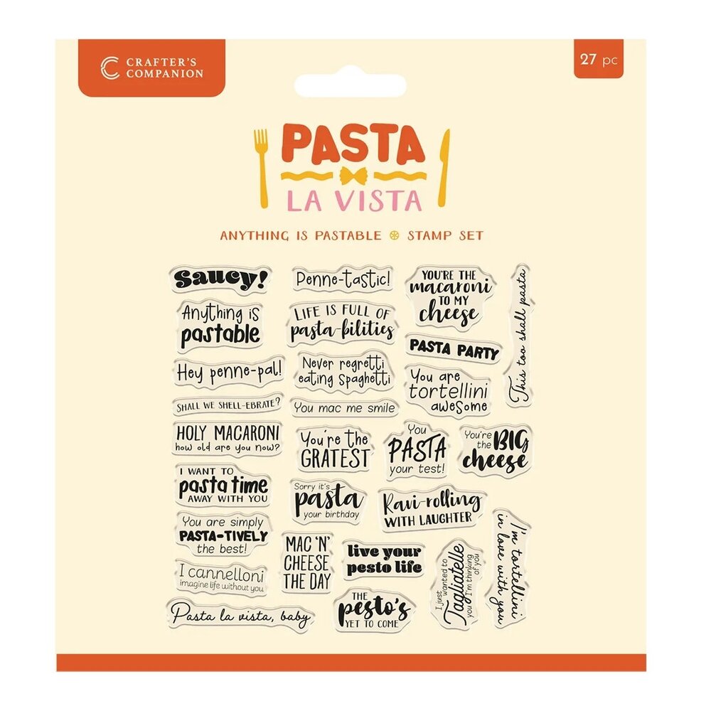Crafter's Companion Pasta La Vista Clear Stamps Anything is Pastable (CC-PLV-STP-AIP) Crafter's Companion Pasta La Vista Clear Stamps Anything is Pastable (CC-PLV-STP-AIP)