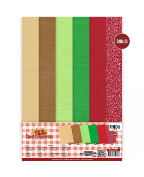 Berrie's Beauties Sweet Strawberries A4 Linen Cardstock Pack (BB-A4-10014)
