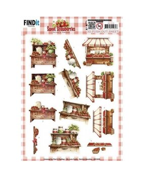 Berrie's Beauties Sweet Strawberries 3D Push Out Strawberry Sale (SB11028) Berrie's Beauties Sweet Strawberries 3D Push Out Strawberry Sale (SB11028)