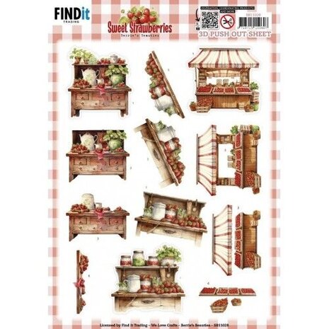 Berrie's Beauties Sweet Strawberries 3D Push Out Strawberry Sale (SB11028) Berrie's Beauties Sweet Strawberries 3D Push Out Strawberry Sale (SB11028)