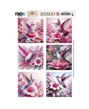 Berrie's Beauties Pink Hummingbird Scenery Push Out Square (BBSC10090) Berrie's Beauties Pink Hummingbird Scenery Push Out Square (BBSC10090)
