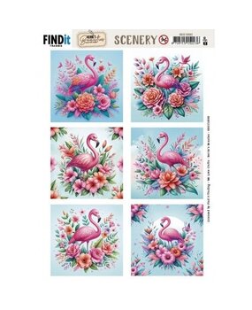 Berrie's Beauties Flamingo Scenery Push Out Square (BBSC10092) Berrie's Beauties Flamingo Scenery Push Out Square (BBSC10092)