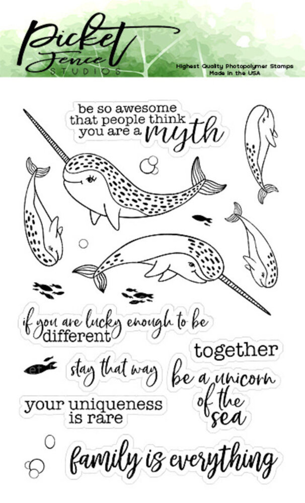 Picket Fence Studios Be A Unicorn of the Sea Clear Stamps (A-111)
