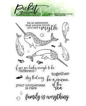 Picket Fence Studios Be A Unicorn of the Sea Clear Stamps (A-111)