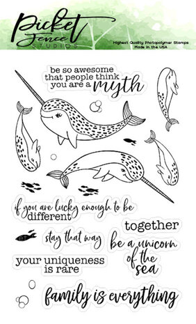 Picket Fence Studios Be A Unicorn of the Sea Clear Stamps (A-111)