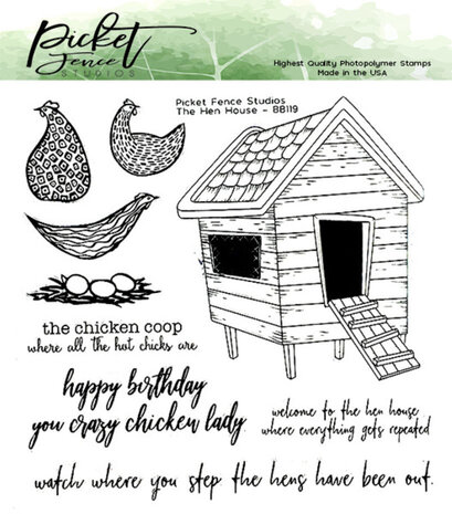 Picket Fence Studios The Hen House Clear Stamps (BB-119) Picket Fence Studios The Hen House Clear Stamps (BB-119)